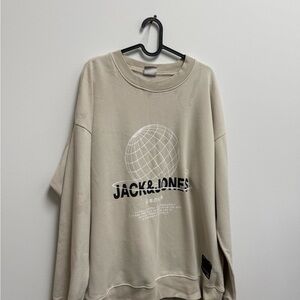 Jack & Jones Cream Crewneck Sweater for Men
